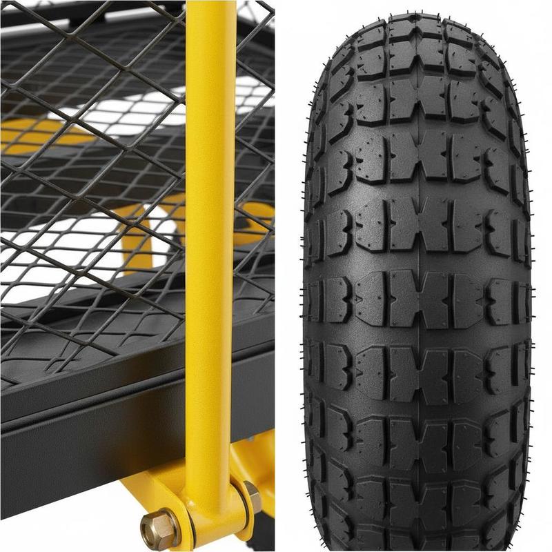 Steel Garden Cart 900 Lbs For  - Heavy Equipment Tires ulasan dan harga