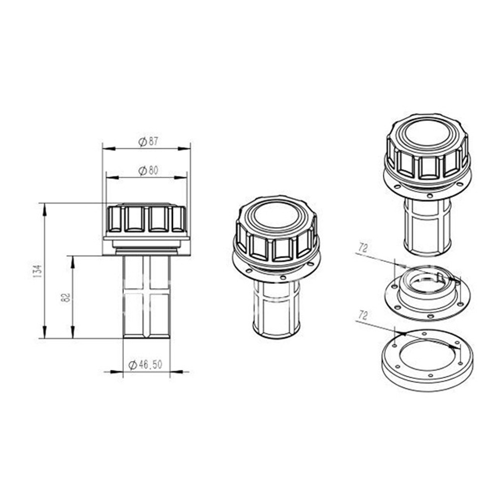 Fuel Tank Cap 87mm Leak Proof  - Heavy Equipment Freeport ulasan dan harga